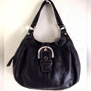 Coach Soho Black Leather Lynn Hobo Bag F15527